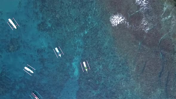 Marvelous aerial view flight bird's eye view drone shot Nusa Penida is a incredible place for visit