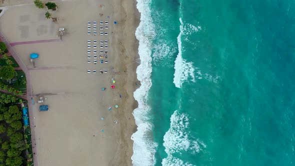 Blue Sea Storms Filmed on a Drone