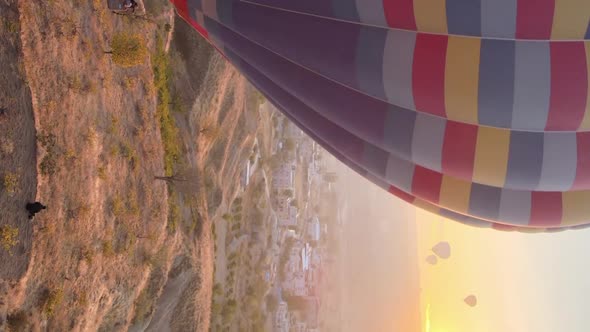 Vertical Video  Balloons in Cappadocia Turkey