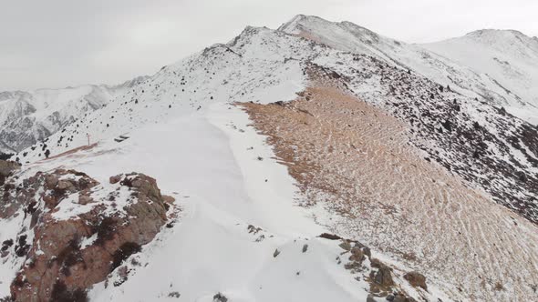 Aerial Landscape of Beautiful Winter Mountains