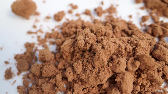 cocoa powder isolated on white