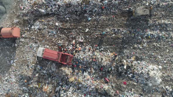Garbage Dump Aerial View of the Garbage and Waste Storage Environmental Pollution View From a Height