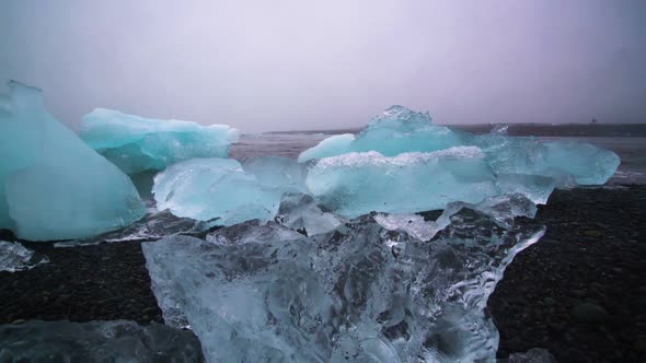 Icebergs on Diamond Beach in Iceland