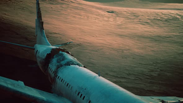 Abandoned Crushed Plane in Desert