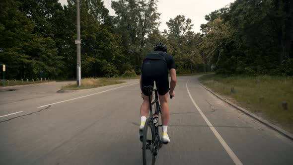 Cyclist Biking On Carbon Bike. Professional Road Bicycle Racer Cycling Training. Bicycle Cardio.