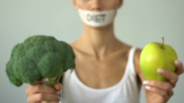 Girl Holding Vegetables, Low-Carb Diet, Vegetarian Recommending Organic Food