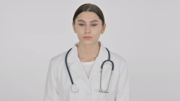 Spanish Female Doctor on White Background