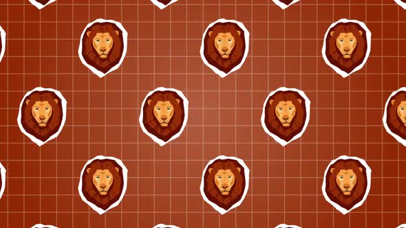 Lion Head Background Cartoon Animation