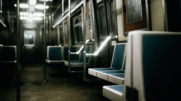 Inside of New York Subway Empty Car alt