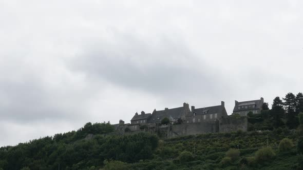 AVRANCHES, FRANCE - JULY 2016 Typical  houses on the hill  settlement in wester French region of Nor