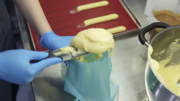 Putting Brewed Dough Into a Confectioners Tube