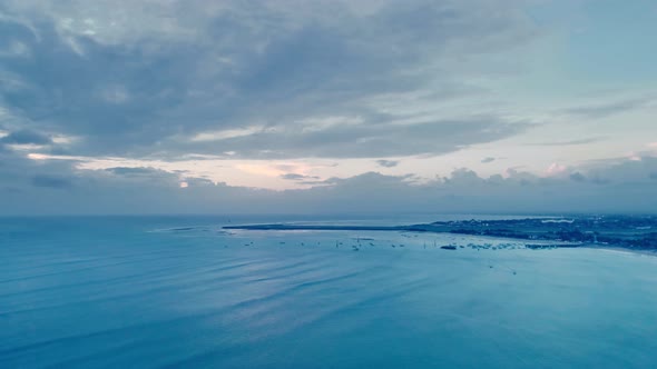 Flight Over The Ocean Near The Island Of Bali