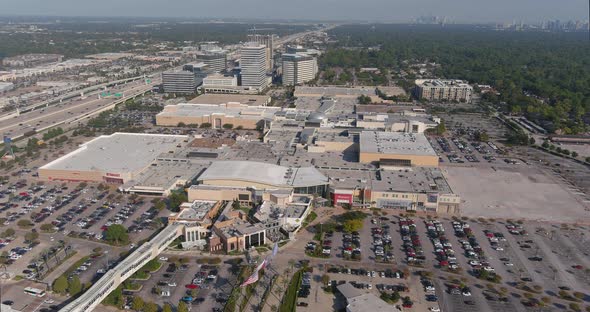Aerial of the Memorial City Mall area in Houston, Texas. This video was filmed in 4k for best image