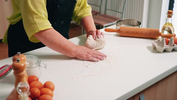 Old Woman Preparing the Pastry Dough