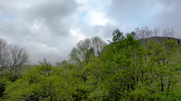 Aerial View of Rock Formation Located in County Leitrim Ireland Called Eagles Rock