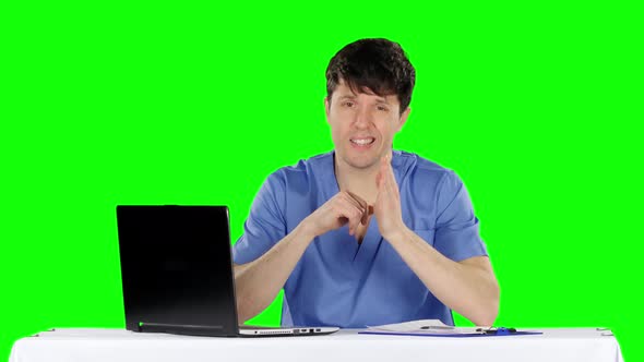 Conversation with Knowledgeable Doctor. Green Screen