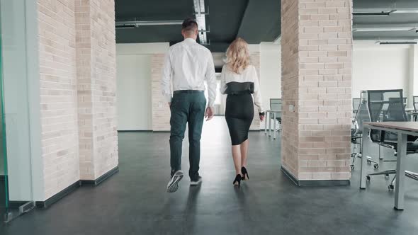 Back View Business Meeting in Empty Office