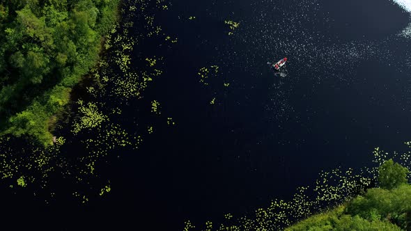Aerial Footage Of Person Rowing In A Small Boat, Drone Stock Footage By Drone Rune 2 X