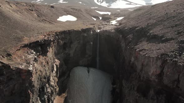 Picturesque Landscape of Kamchatka Beautiful View of Dangerous Canyon (Opasny Canyon) Waterfall on