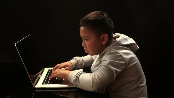 Boy Working On Computer