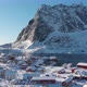 City of Reine under the fresh snow in a blue and sunny sky during winter.  - VideoHive Item for Sale