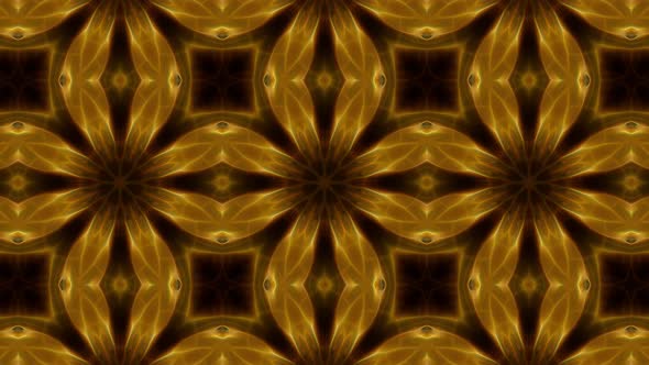 Dark Gold Kaleidoscope Loop 4K 14