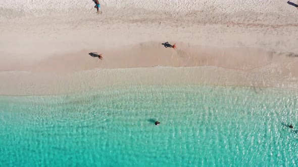 Aerial view of Laginha beach in Mindelo city in Sao Vicente Island in Cape Verde