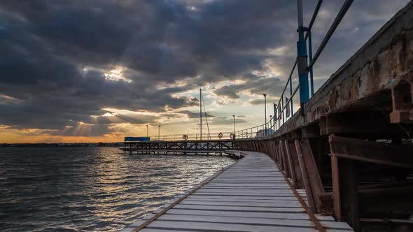 Beautiful Sunset Over The Fishing Pier