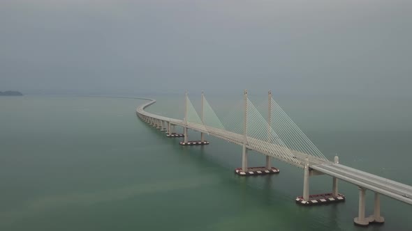 Aerial view Penang Second Bridge