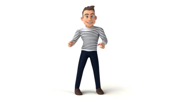Fun 3D cartoon man dancing alt