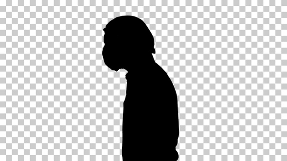 Silhouette Handsome doctor wearing his uniform and wearing