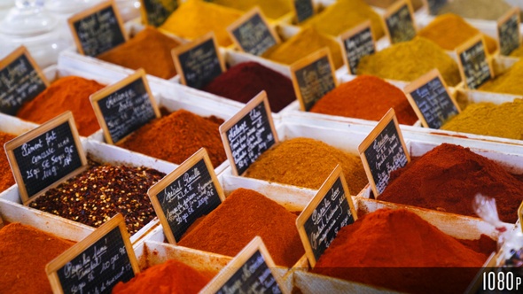 Pile of Spices for Sale at a Farmers Market