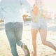 Carefree Couple in Love Running Barefoot on Beach - VideoHive Item for Sale