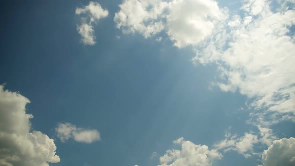 Clouds Are Moving in the Blue Sky. TimeLapse