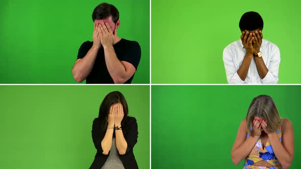  Compilation (Montage) - People Crying - Green Screen