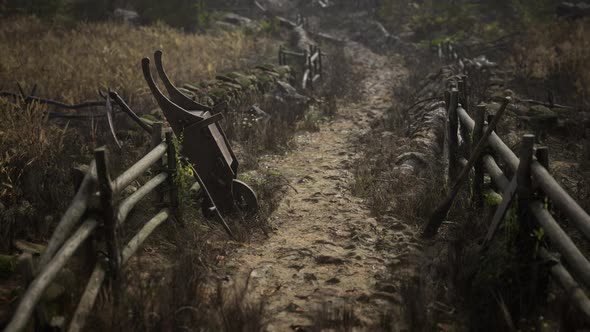 Ancient Wooden Village in Country Side alt