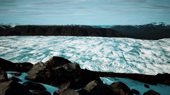 Alaska Glacier in Mountains Landscape