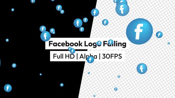 Facebook Logo Icon Falling with Alpha