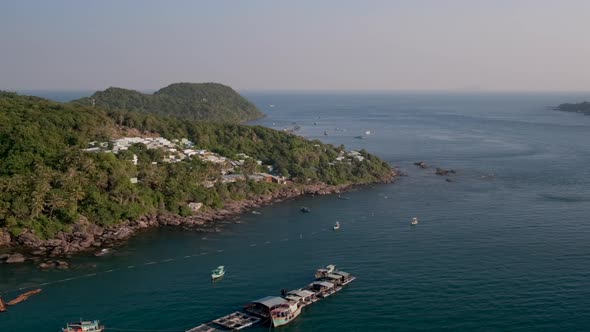 Picturesque Seascape Observed From Cable Car in Phu Quoc Vietnam