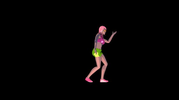 3D Sketch Girl Party Dance