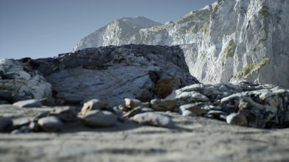 Sand Beach Among Rocks at Atlantic Ocean Coast in Portugal