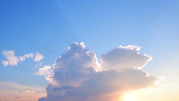 4K : Time lapse of colorful sky during beautiful sunset.  Romantic clouds.