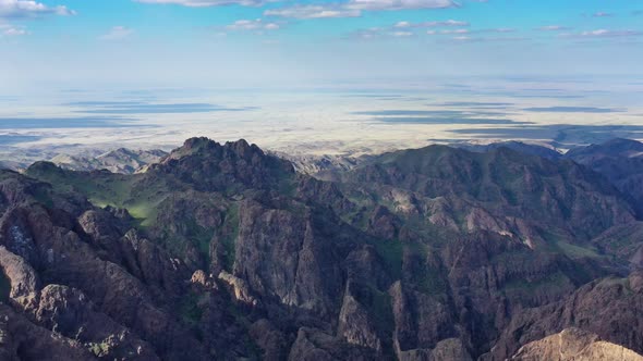 Aerial View of Mountains in Yol Valley Mongolia