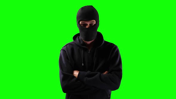Hacker with green screen