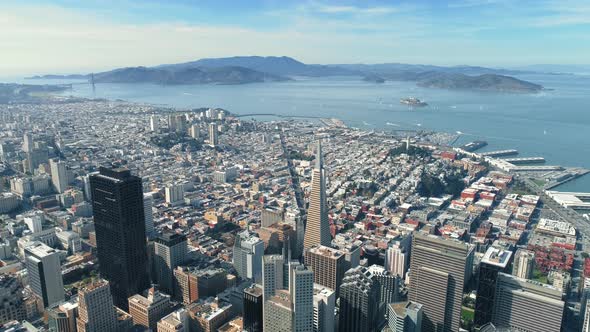 San Francisco Cityscape Background Establishing Aerial