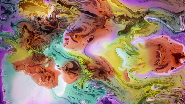 Abstract flow of liquid paints in mix