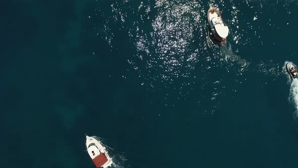 Pleasure Boats Sail on the Blue Sea