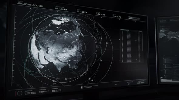 Military operation system is gathering secret data by scanning the world map alt