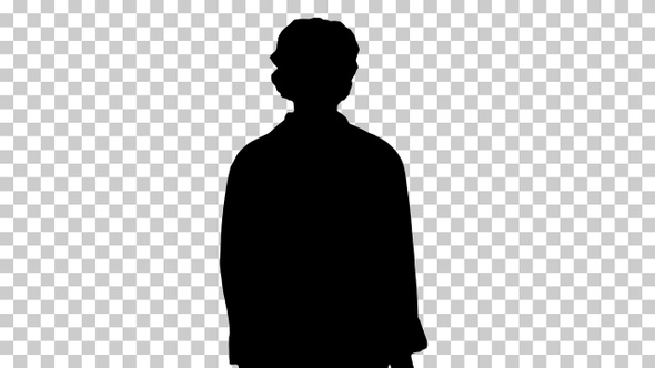 Silhouette Female Doctor Walking, Alpha Channel