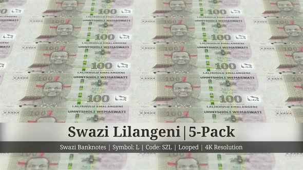 Swazi Lilangeni | Eswatini Currency - 5 Pack | 4K Resolution | Looped